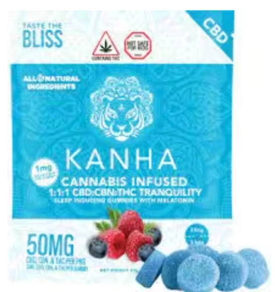 Kanha Blue Raspberry Tranquility Gummies 